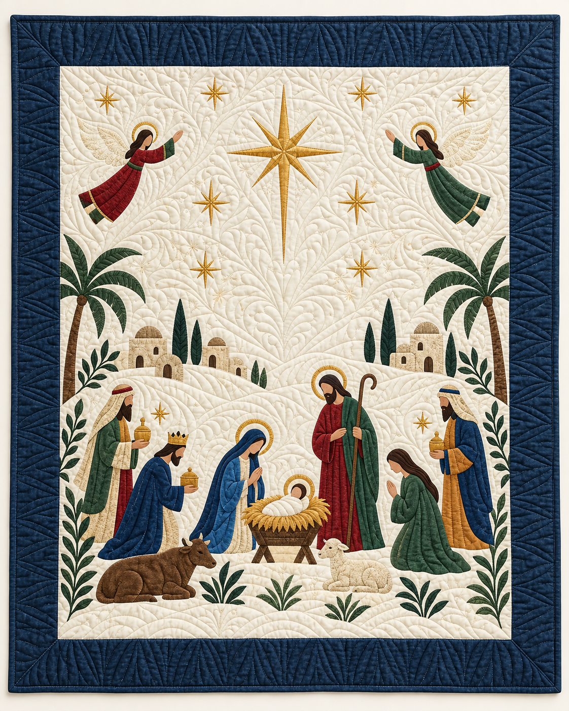 Simple Nativity Applique TD101026473 Quilt Blanket