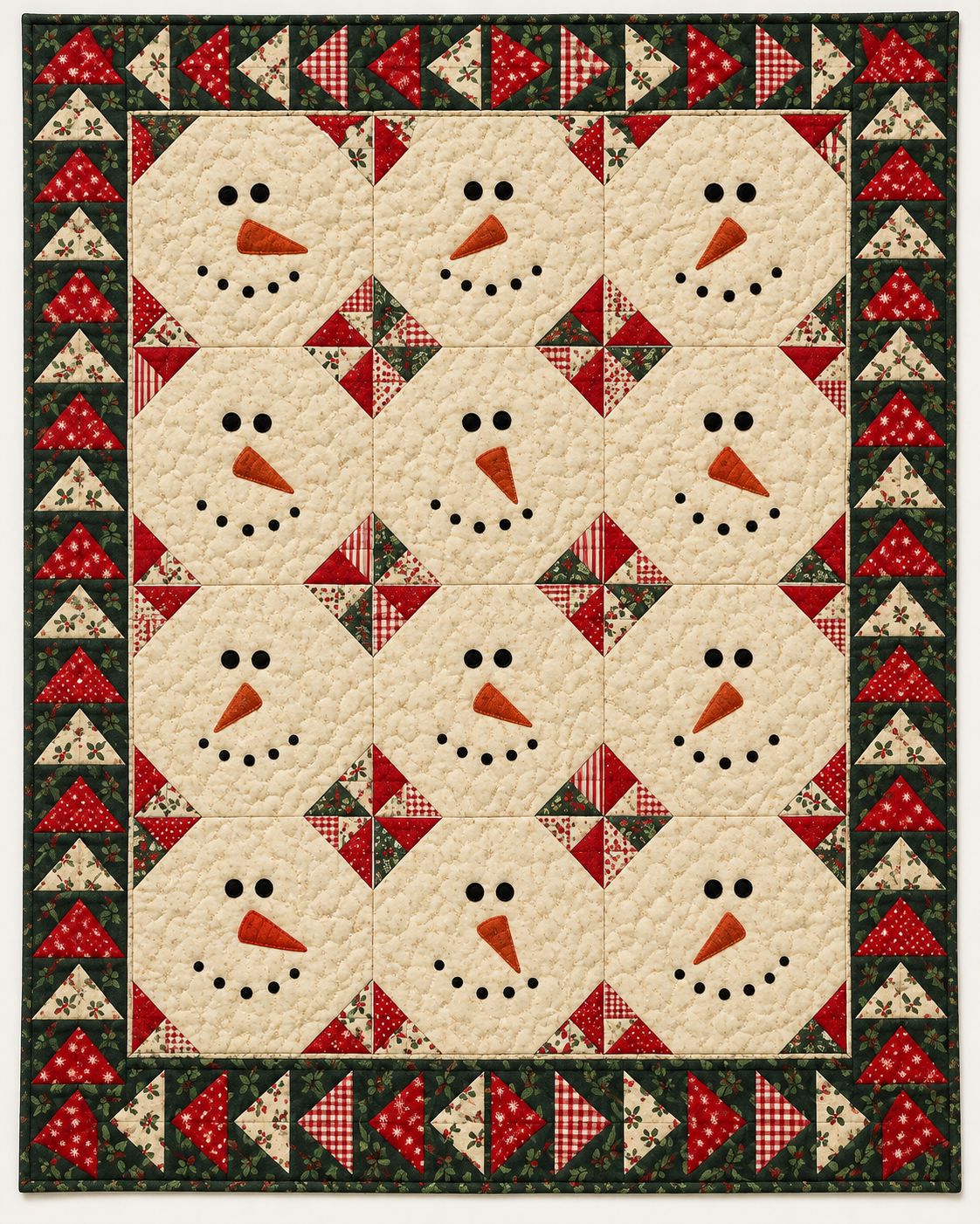 Snowman Face TD101026475 Quilt Blanket