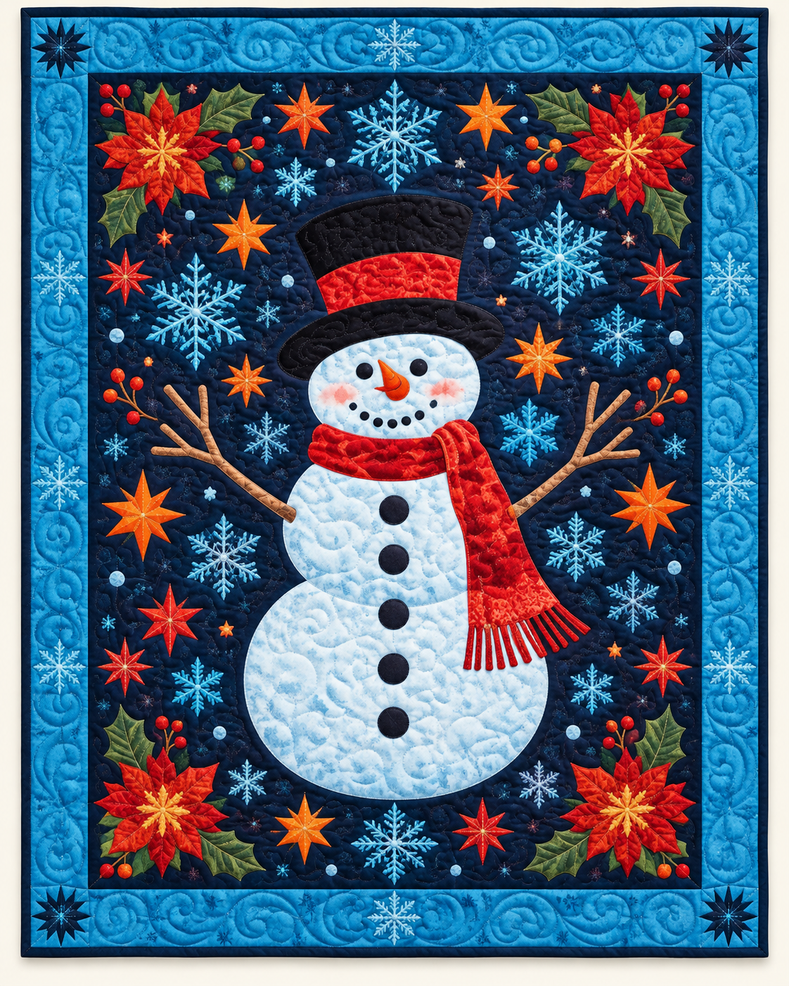Snowman On Midnight Blue TD101026477 Quilt Blanket