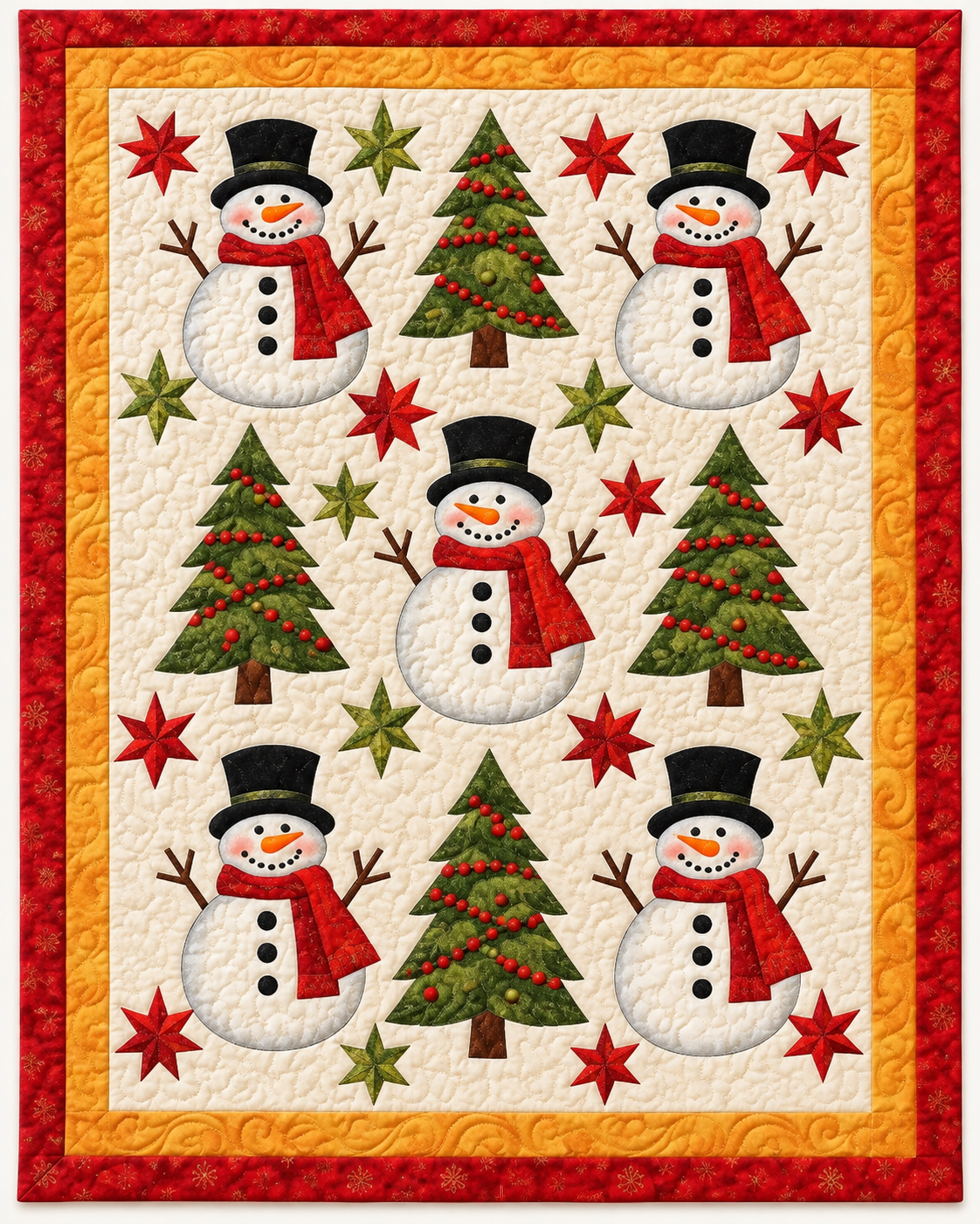 Snowmen Trees And Stars TD101026482 Quilt Blanket