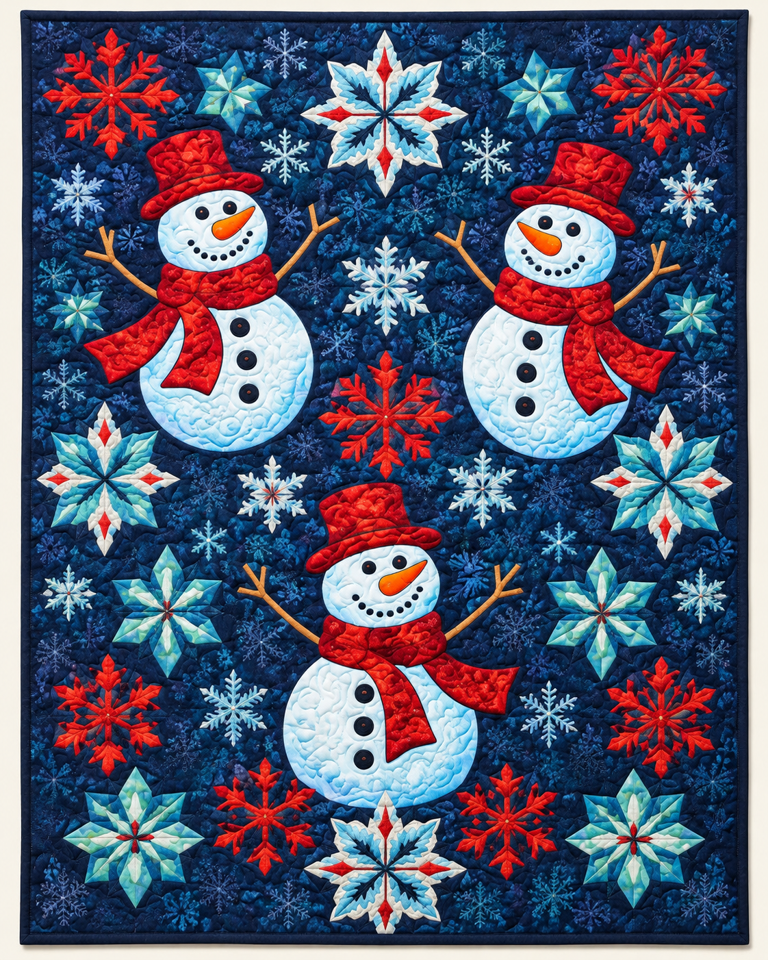 Snowmen And Jewel Snowflakes TD101026479 Quilt Blanket