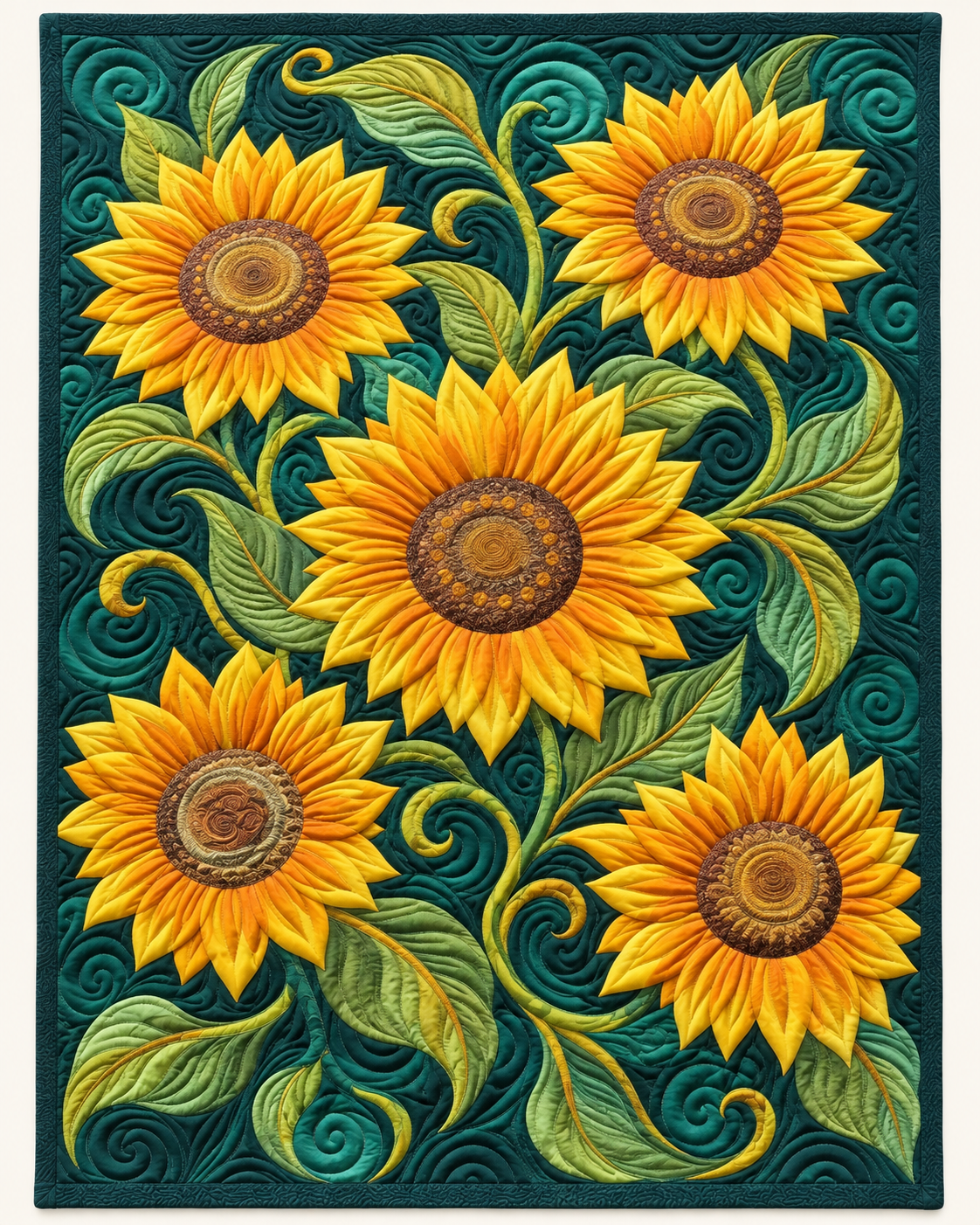 Sunflower Swirls TD101026500 Quilt Blanket