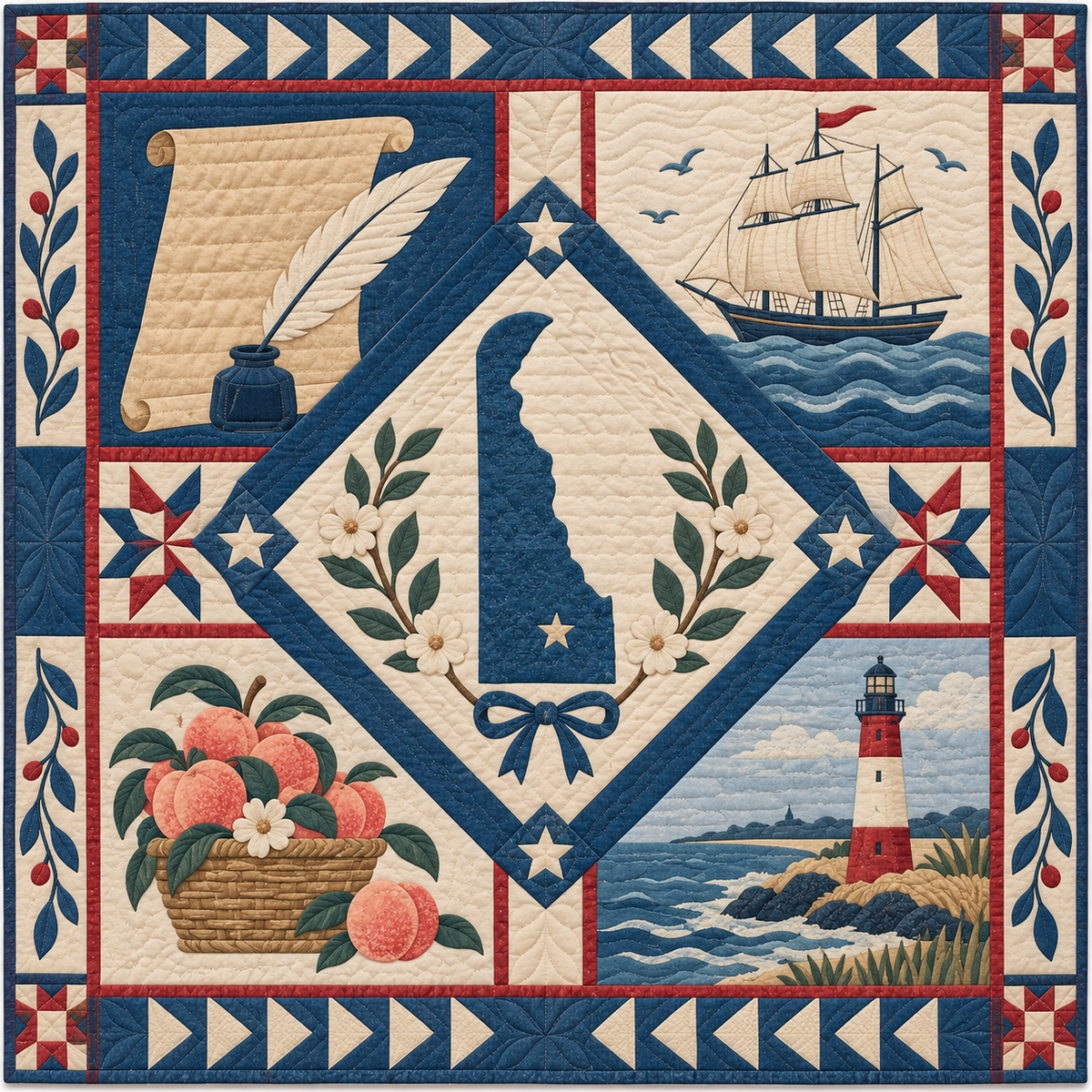 Delaware Liberty In Stitches TD181026140 Quilt Blanket
