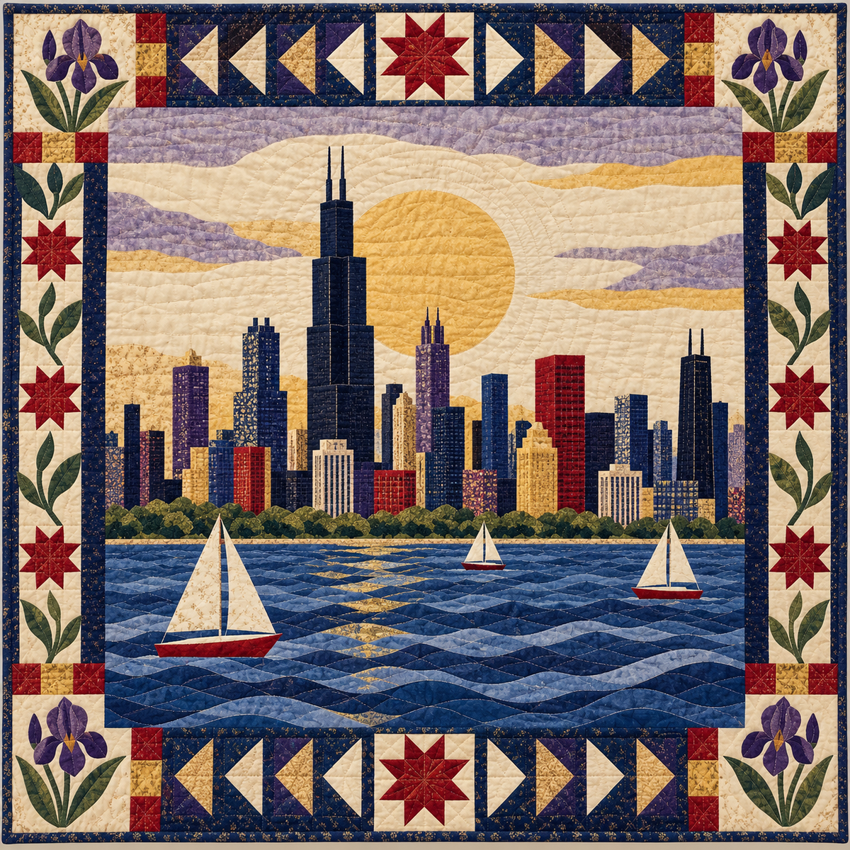 Illinois Chicago Lakeside TD181026162 Quilt Blanket
