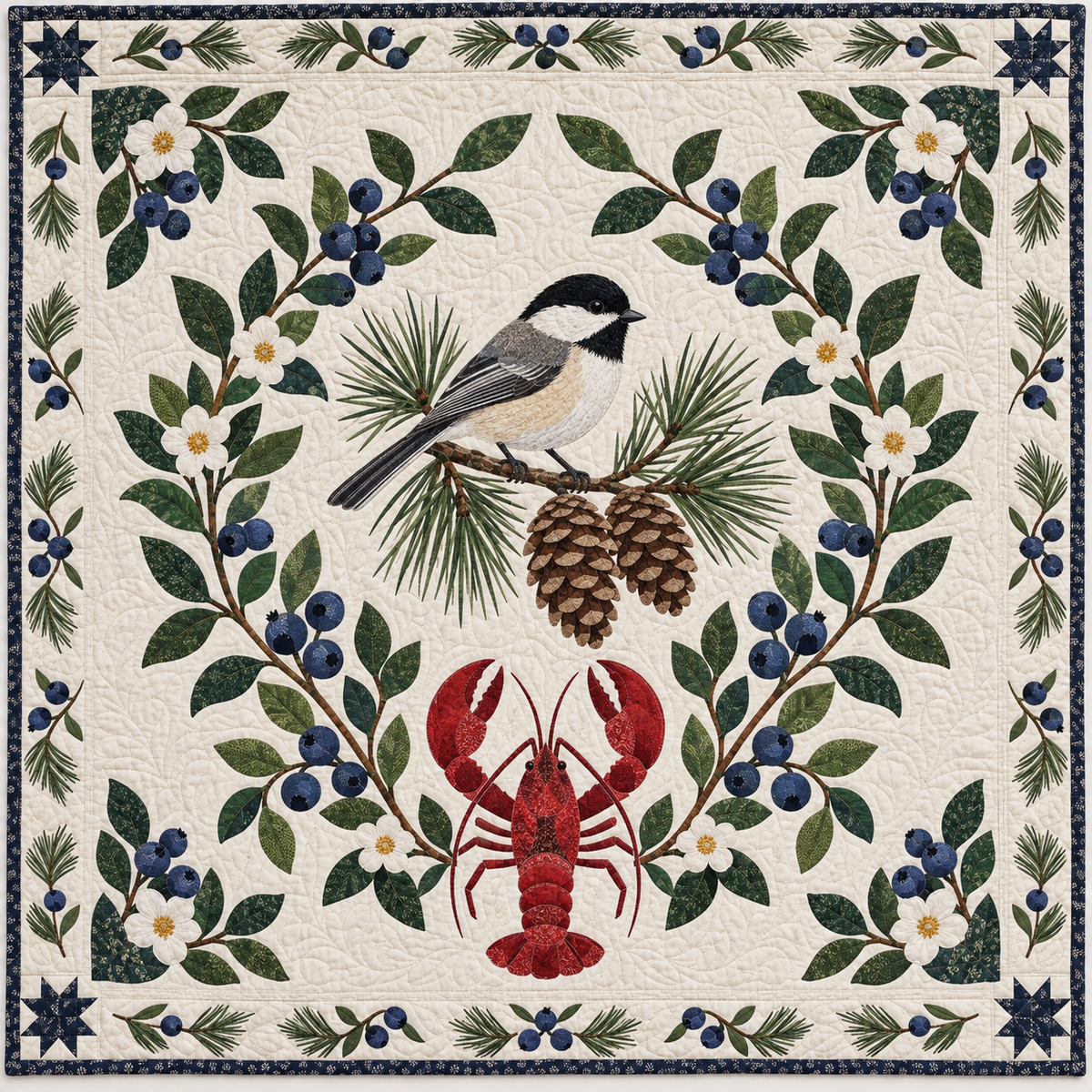 Maine Chickadee And Pine TD181026192 Quilt Blanket