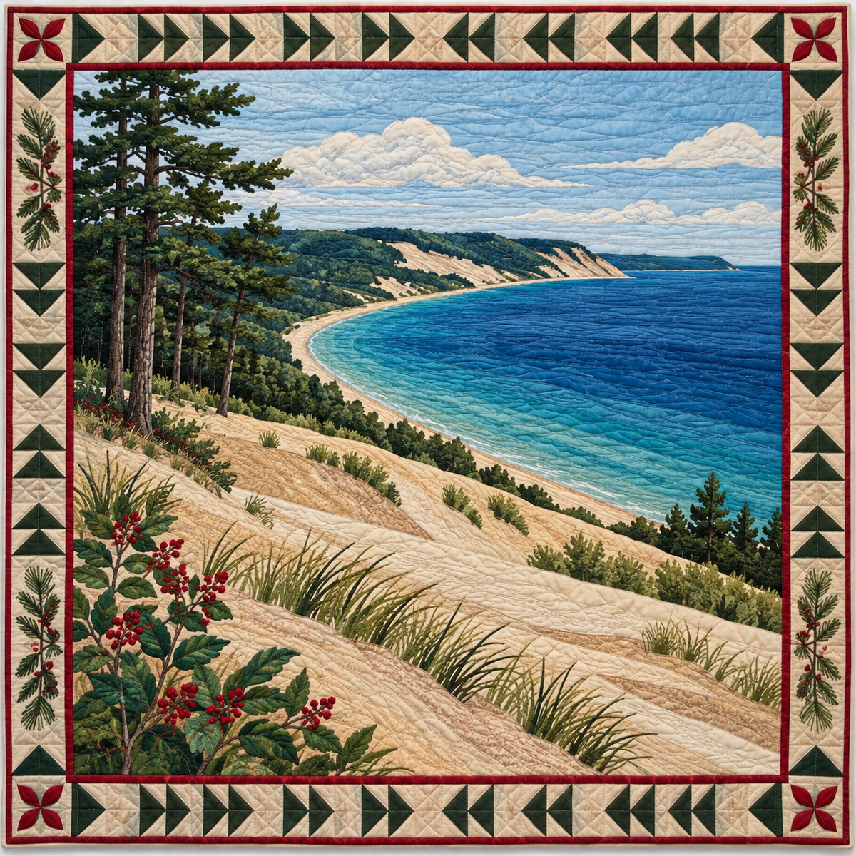 Michigan Sleeping Bear Blue TD181026210 Quilt Blanket