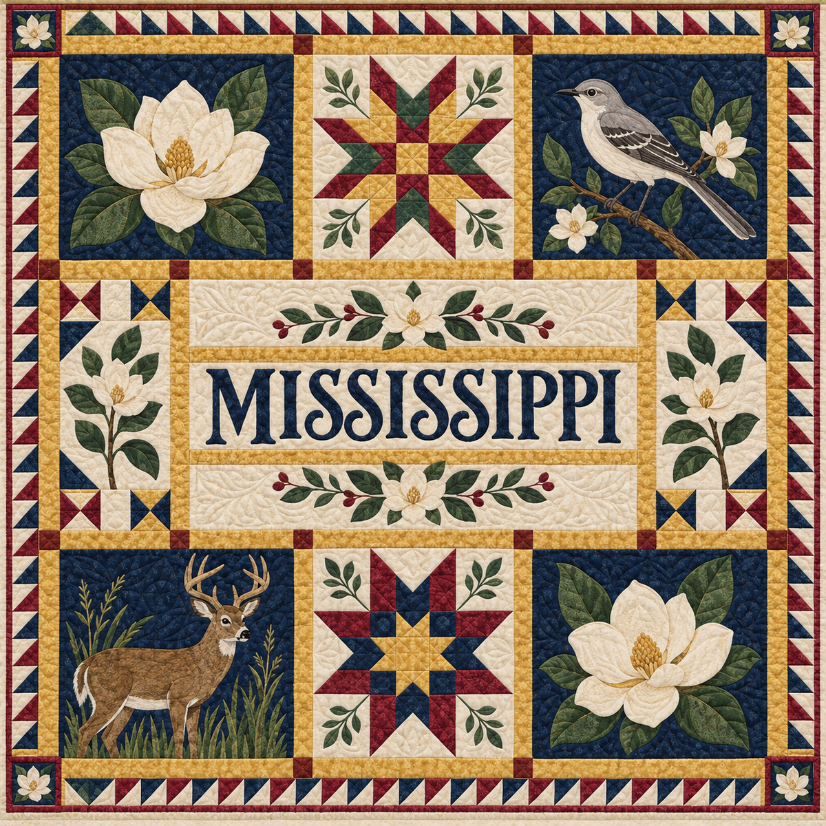 Mississippi Magnolia State Home TD181026219 Quilt Blanket