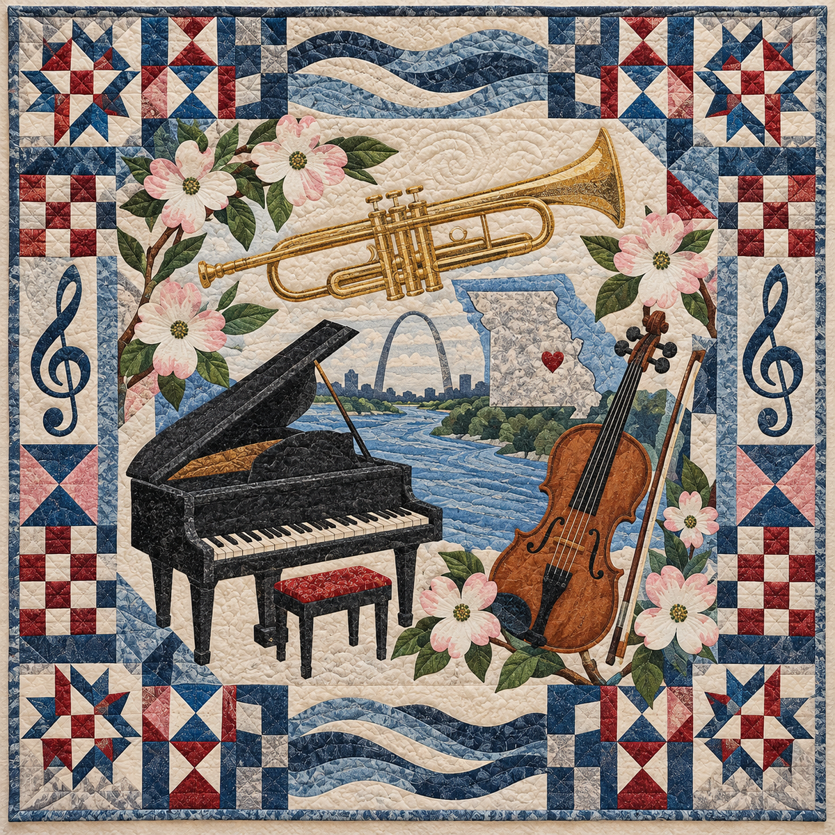 Missouri River City Rhythm TD181026224 Quilt Blanket