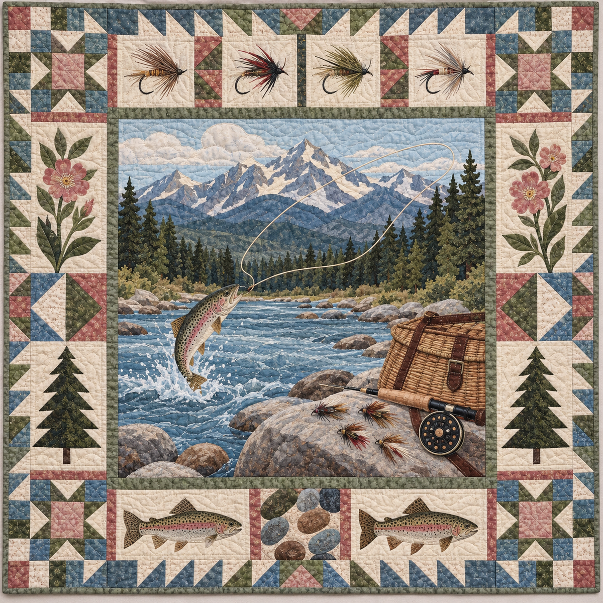 Montana River And Reel TD181026229 Quilt Blanket