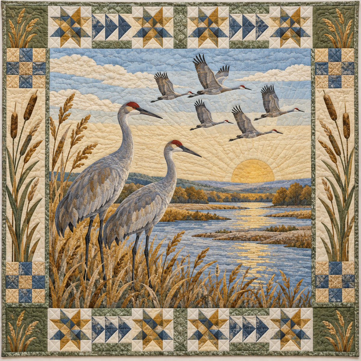 Nebraska Wings Over The Platte TD181026235 Quilt Blanket