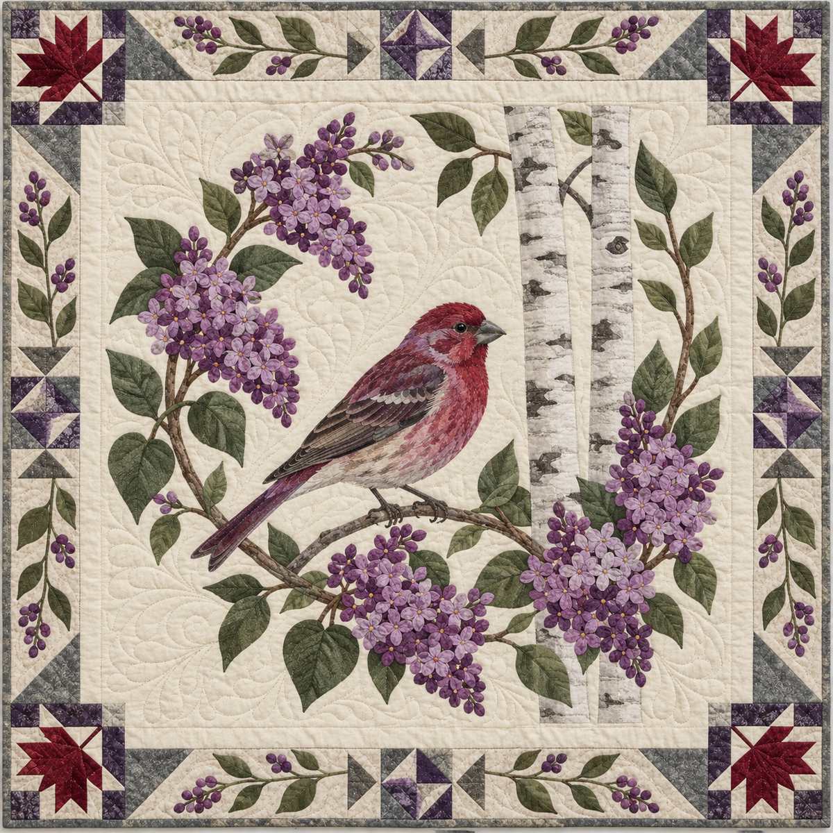 New Hampshire Finch And Lilac TD181026242 Quilt Blanket