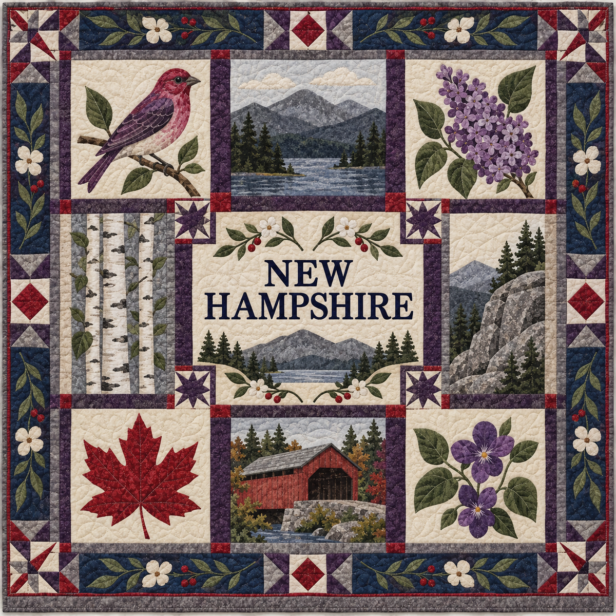 New Hampshire Granite State Home TD181026243 Quilt Blanket