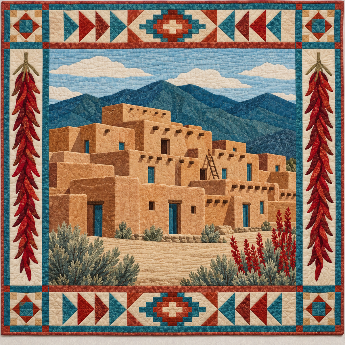 New Mexico Adobe And Sky TD181026251 Quilt Blanket