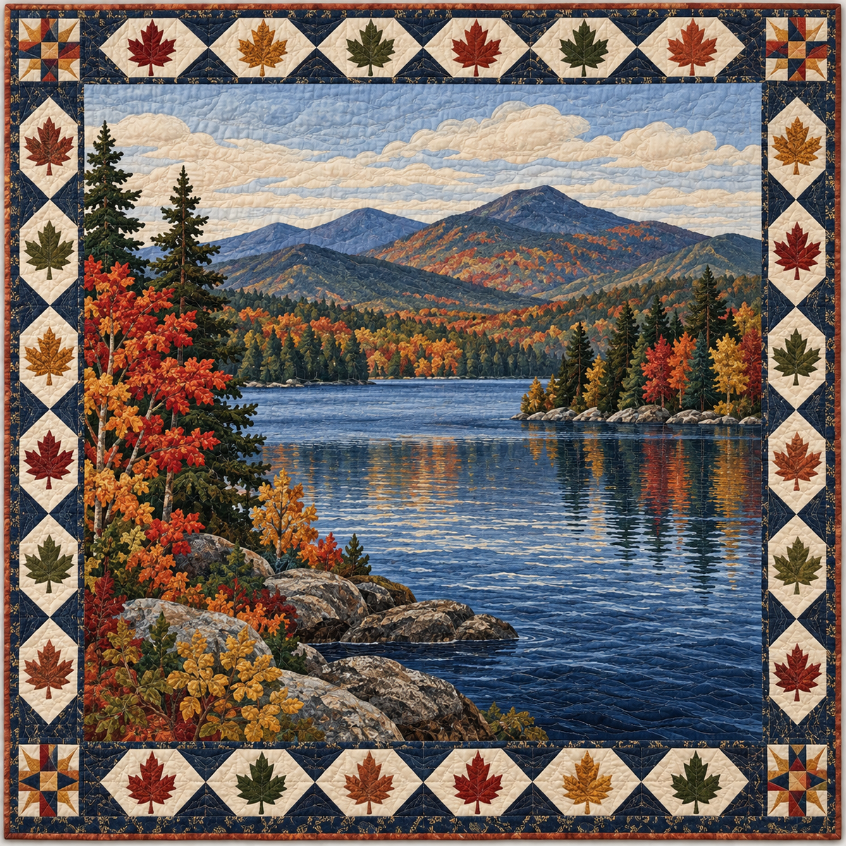 New York Adirondack Reflection TD181026256 Quilt Blanket