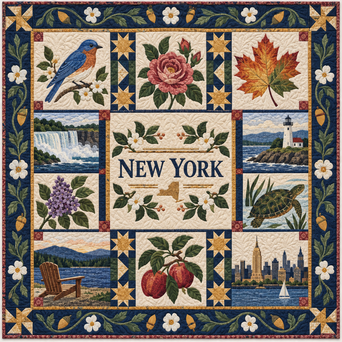 New York Empire State Heirloom TD181026259 Quilt Blanket