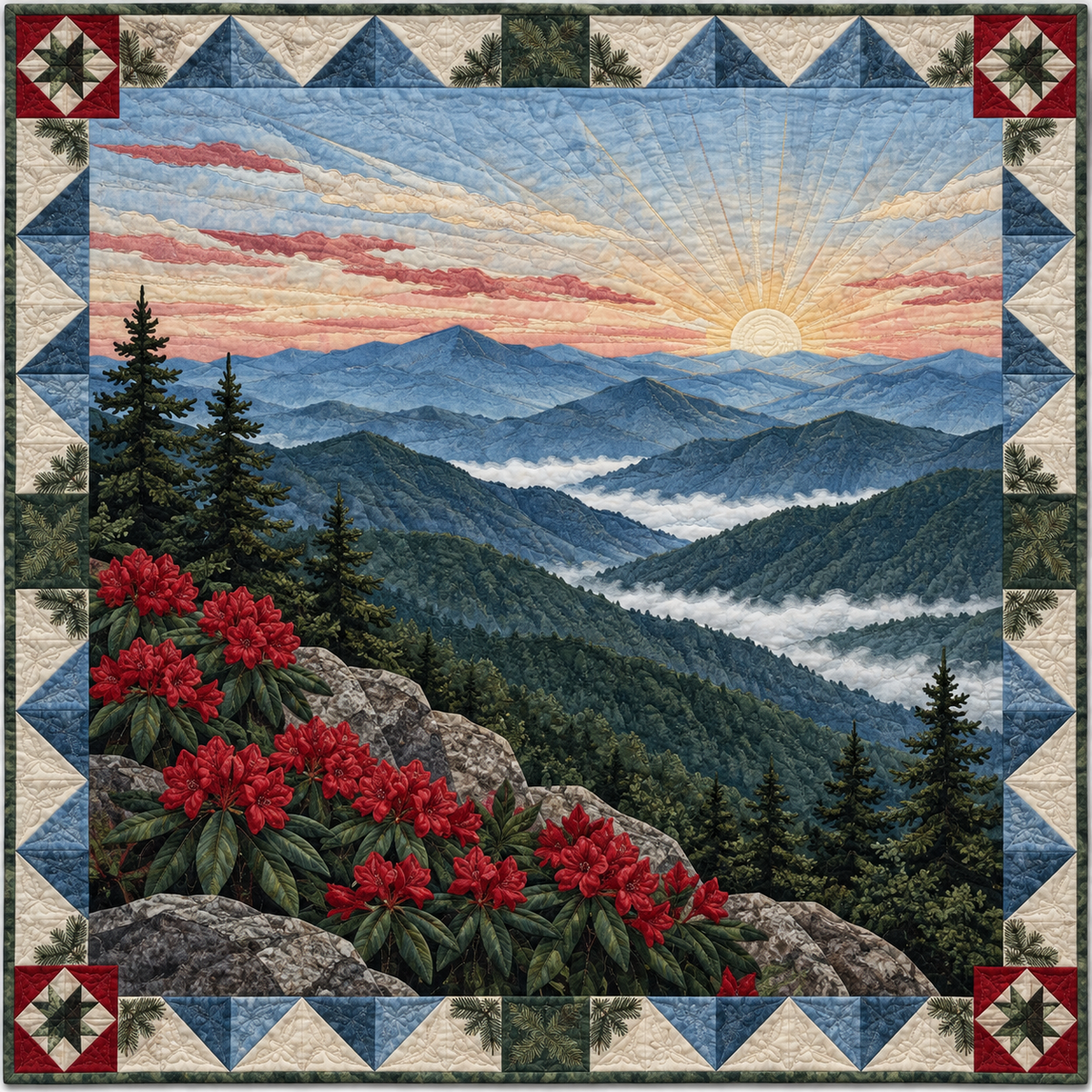 North Carolina Blue Ridge Dawn TD181026261 Quilt Blanket