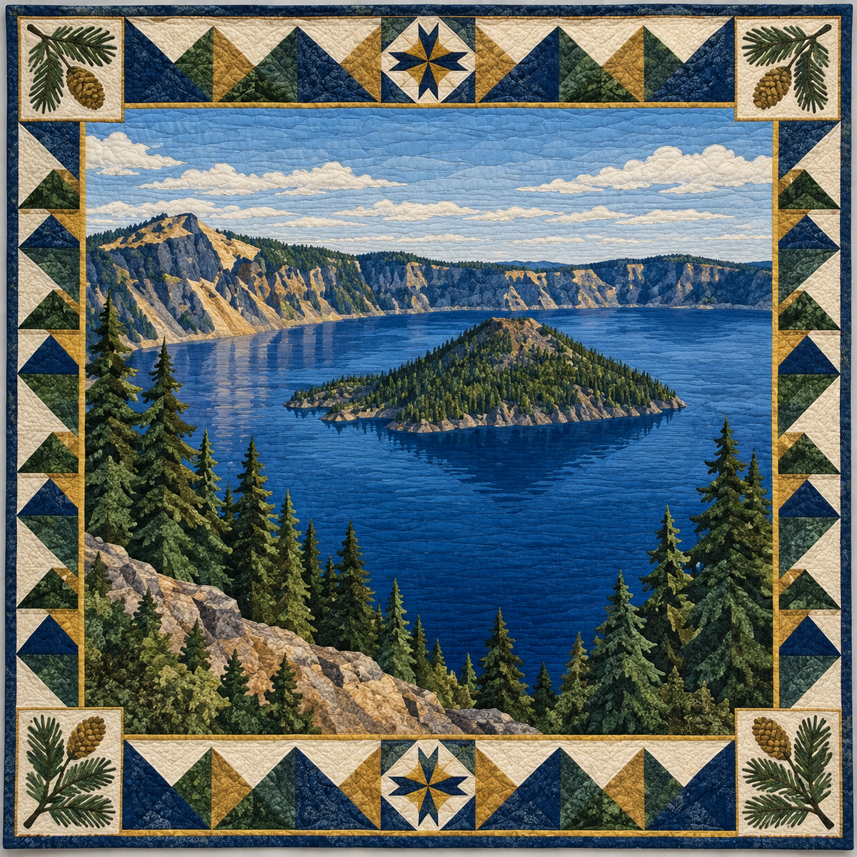 Oregon Crater Lake Sapphire TD181026282 Quilt Blanket