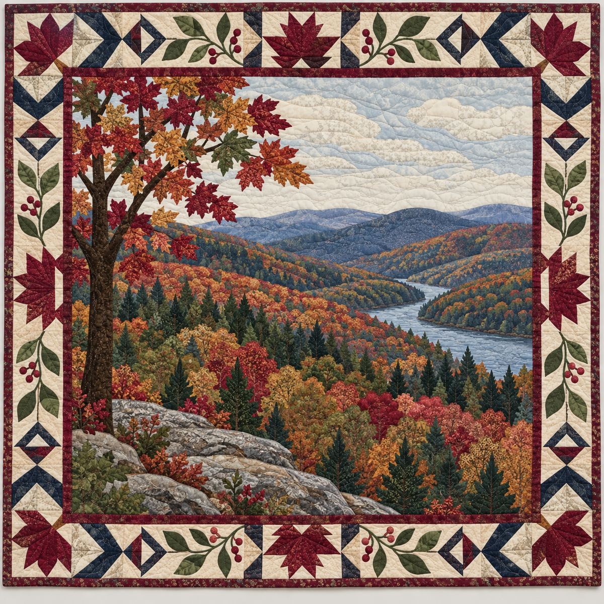 Pennsylvania Allegheny Autumn TD181026286 Quilt Blanket
