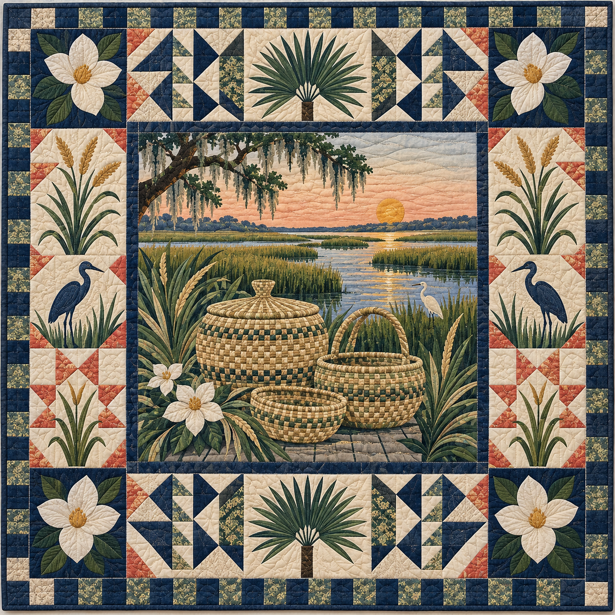 South Carolina Sweetgrass Gathering TD181026299 Quilt Blanket