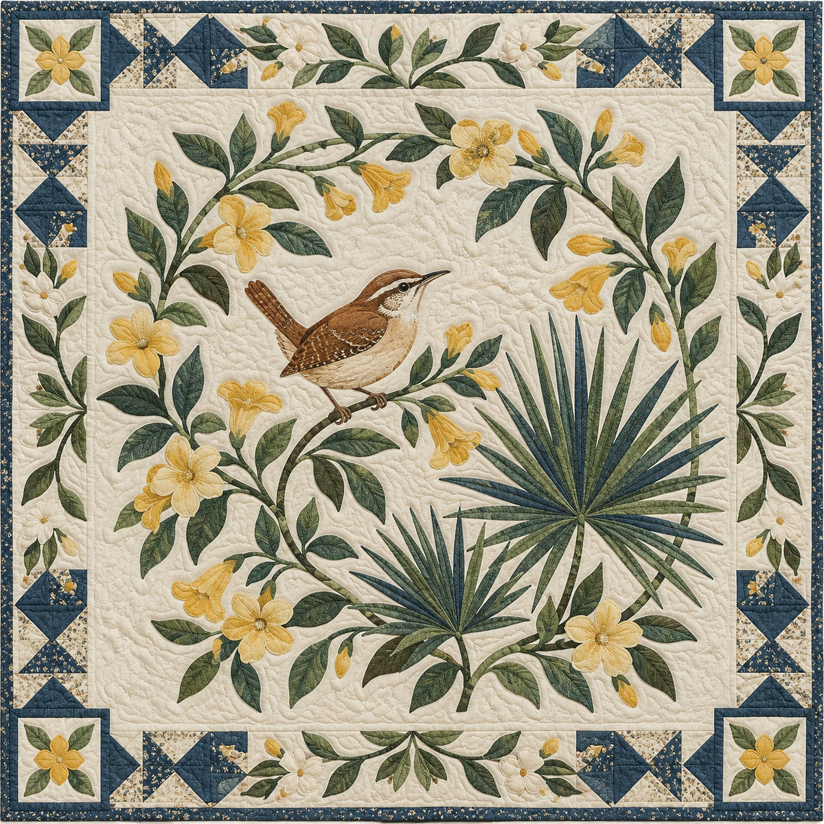 South Carolina Wren And Jessamine TD181026300 Quilt Blanket