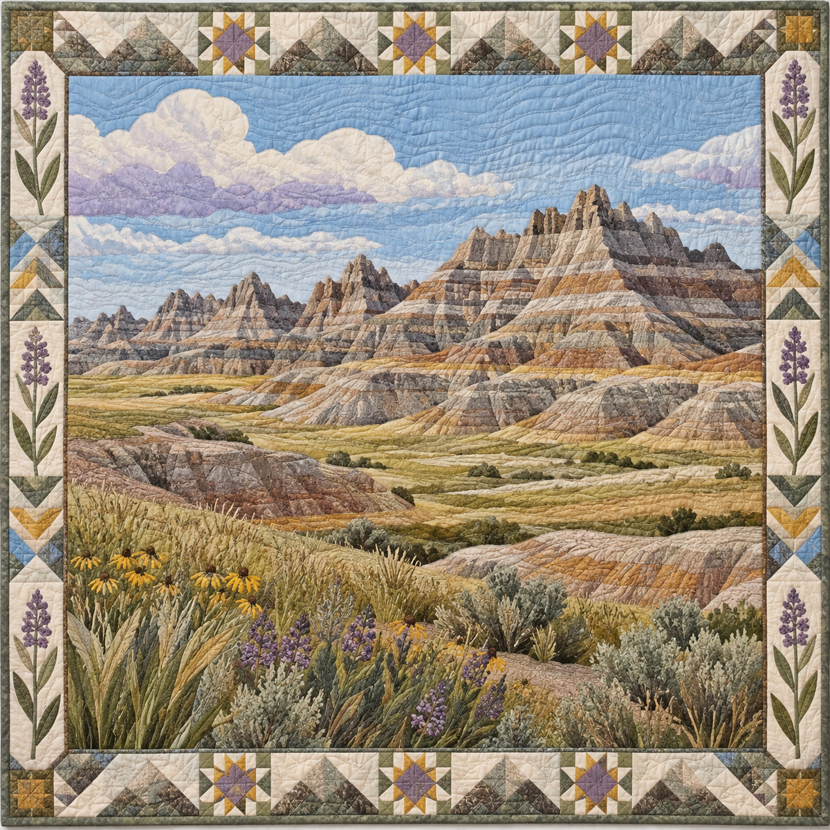 South Dakota Badlands Color TD181026301 Quilt Blanket