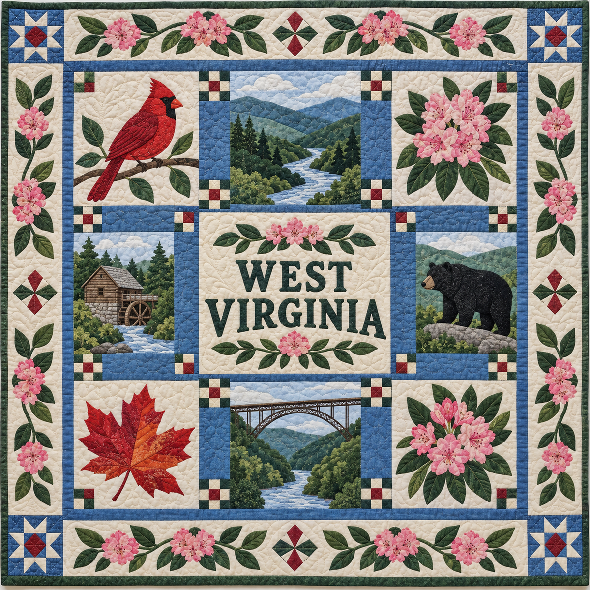 West Virginia Mountain State Home TD181026339 Quilt Blanket
