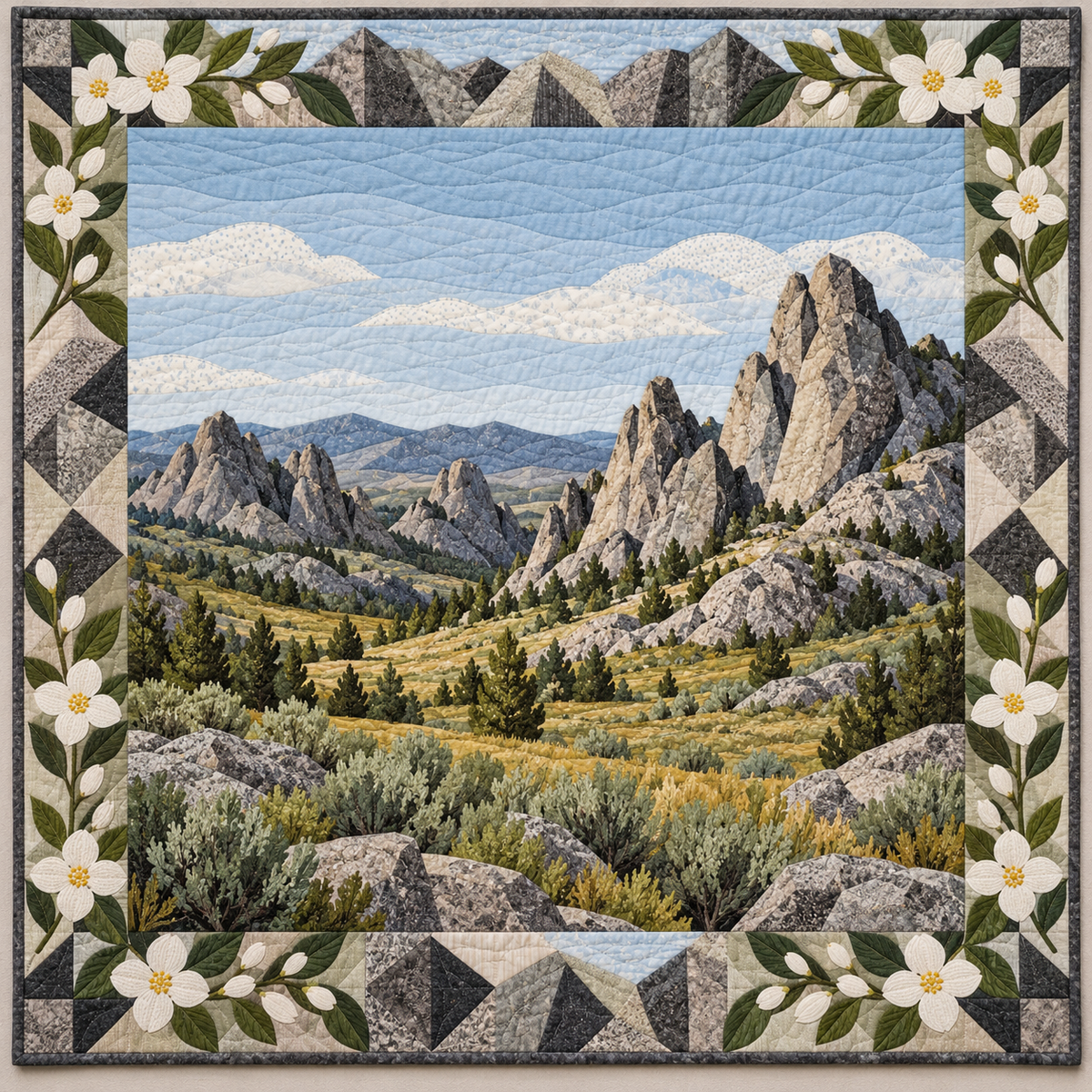 Idaho Syringa Stone Spires quilt blanket