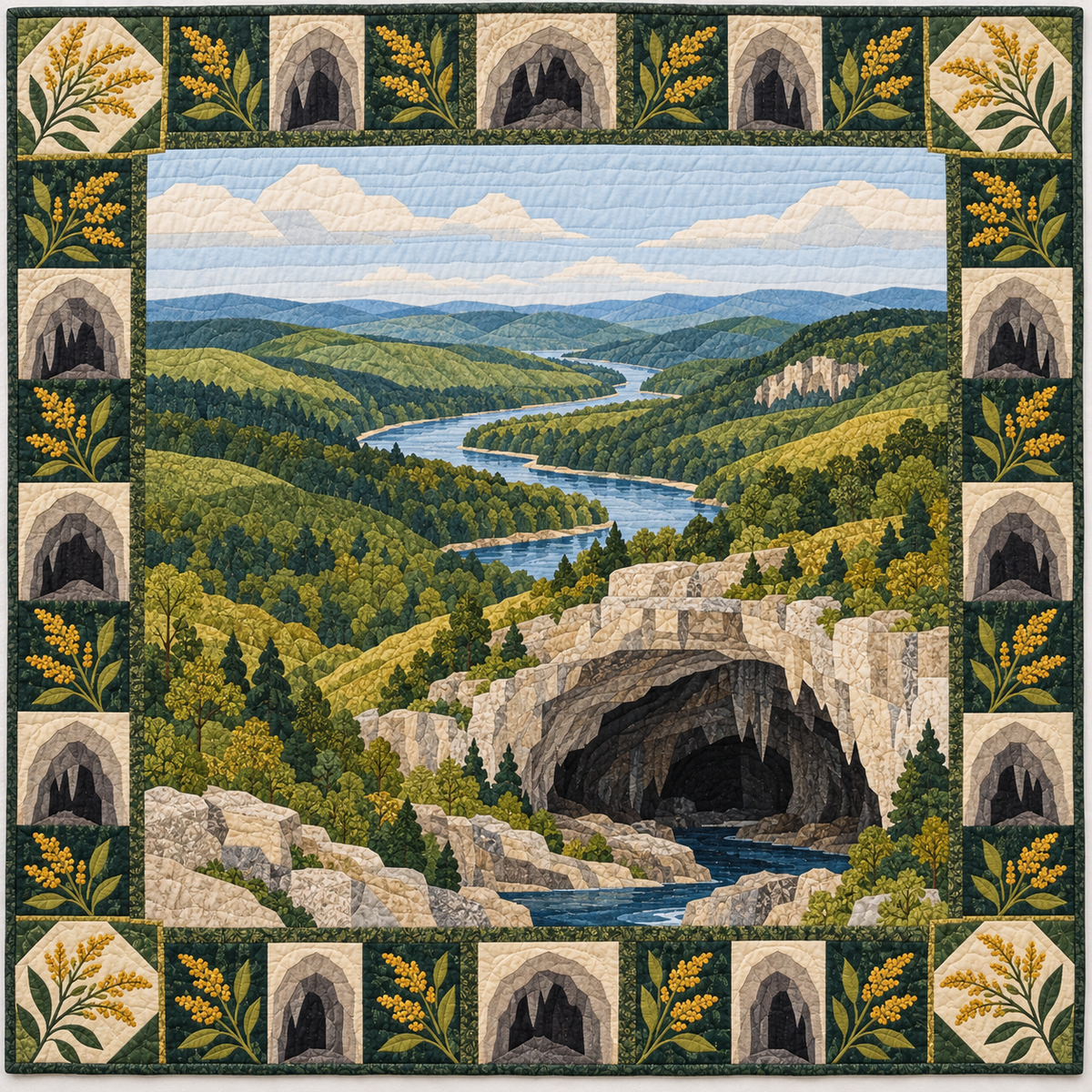 Kentucky Goldenrod Hollows quilt blanket