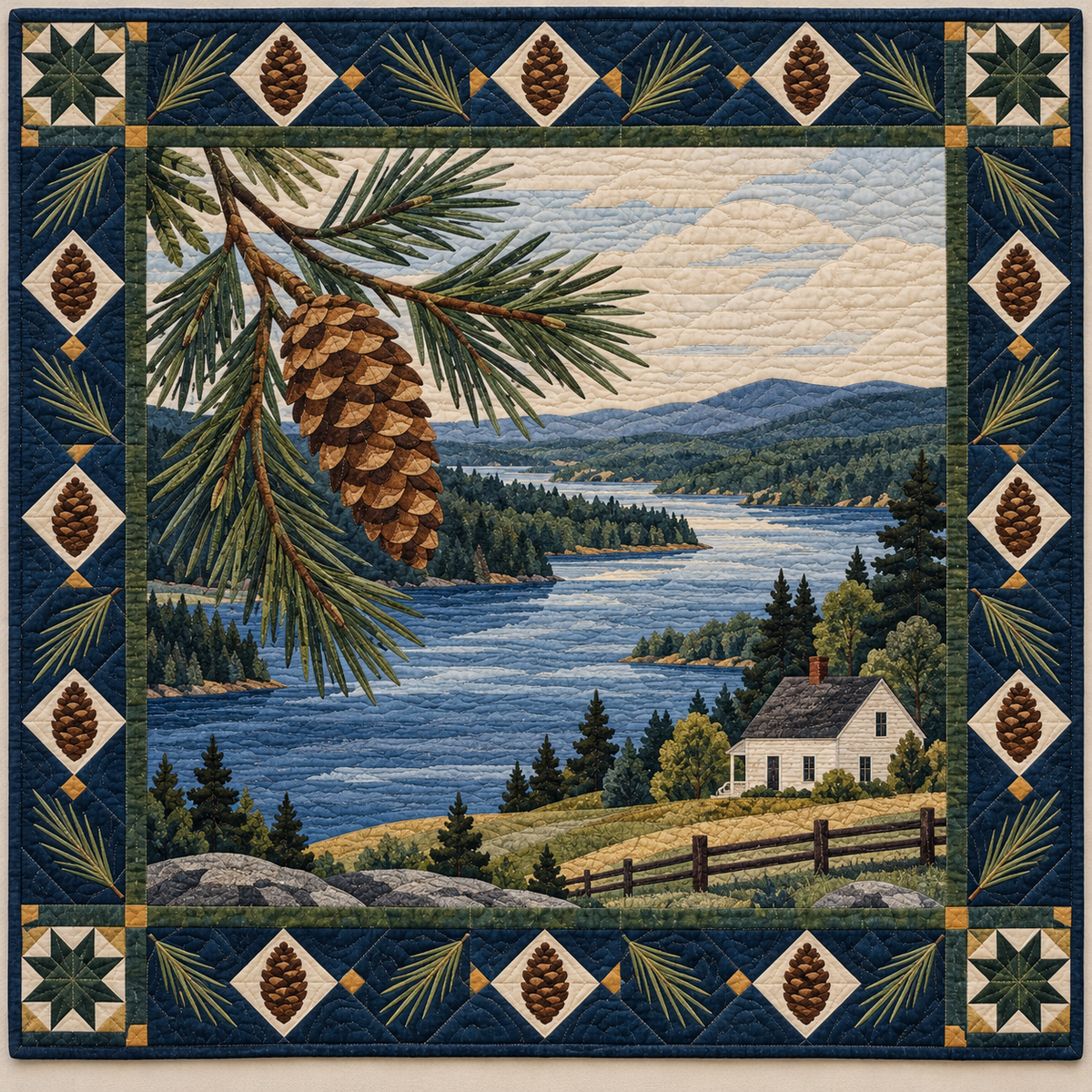Maine St. John River Home quilt blanket