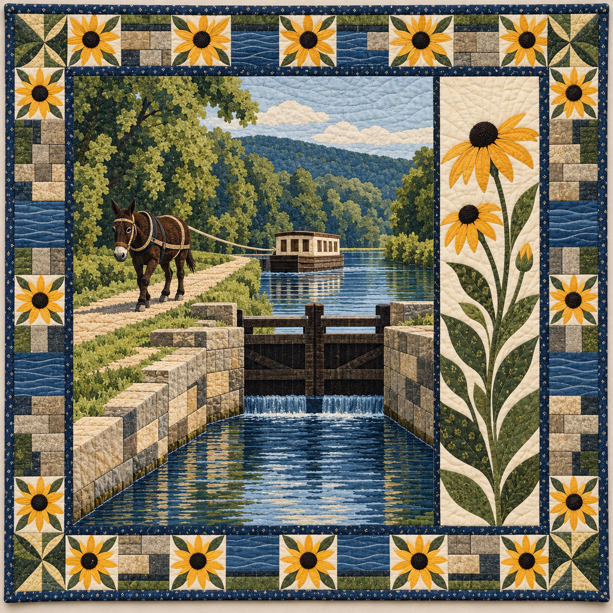Maryland Potomac Lockstones quilt blanket