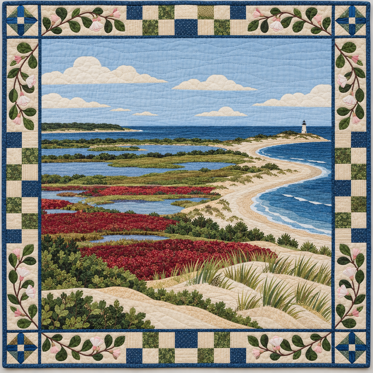 Massachusetts Mayflower Shoreline quilt blanket