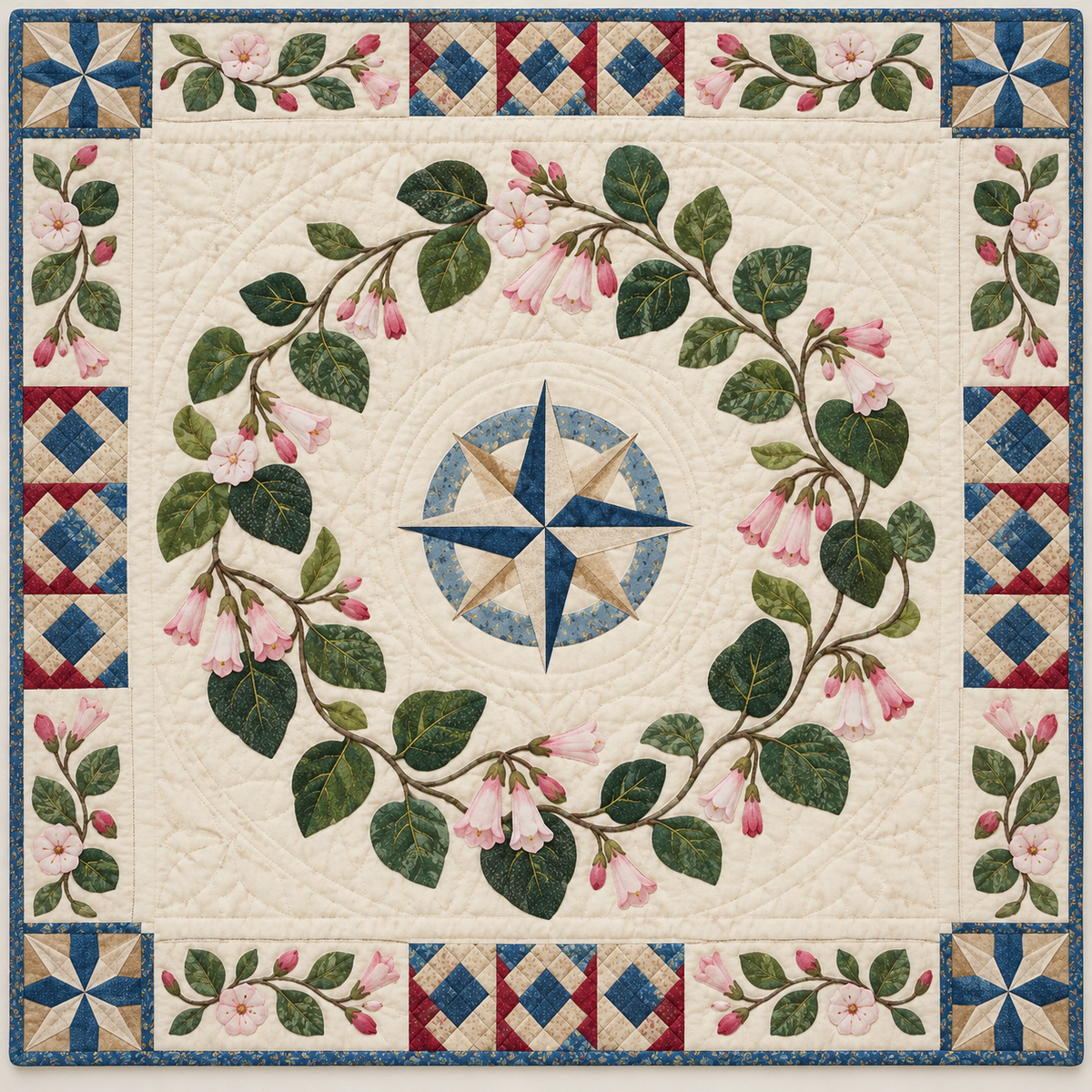 Massachusetts Mayflower Garden quilt blanket