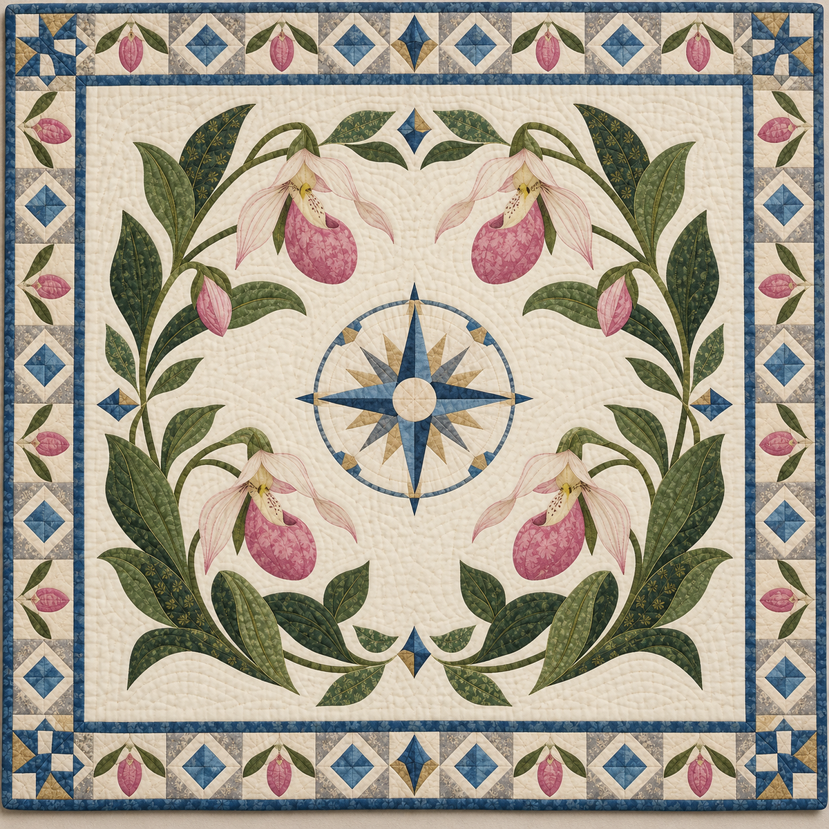 Minnesota Slipper Orchid Halo quilt blanket
