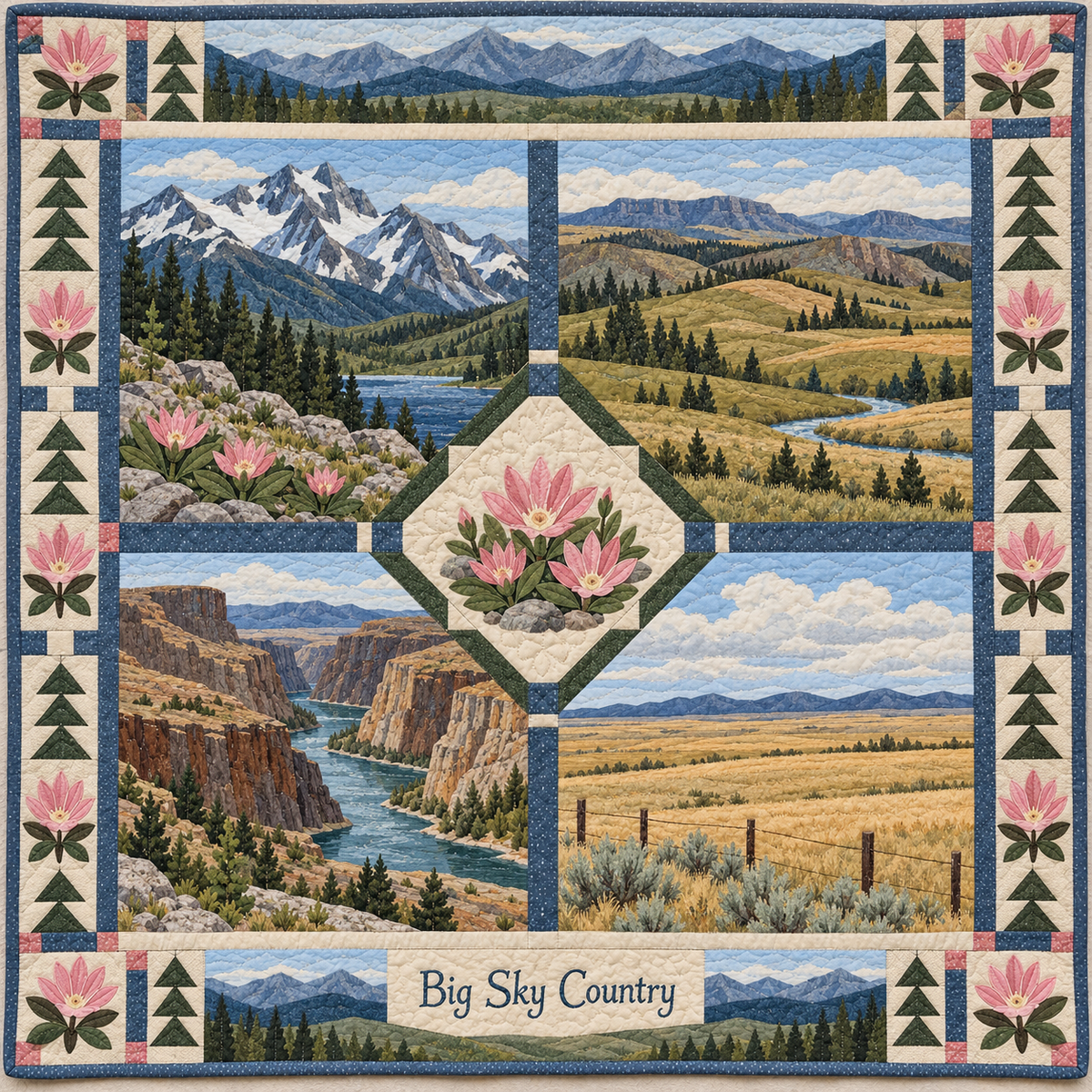 Montana Big Sky Country Sampler quilt blanket