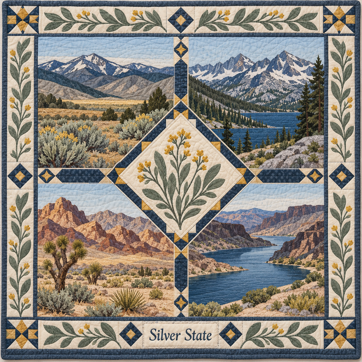 Nevada Silver State Sampler quilt blanket
