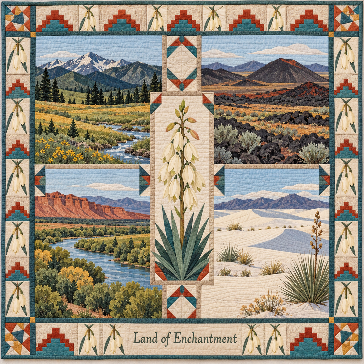 New Mexico Land of Enchantment Sampler quilt blanket