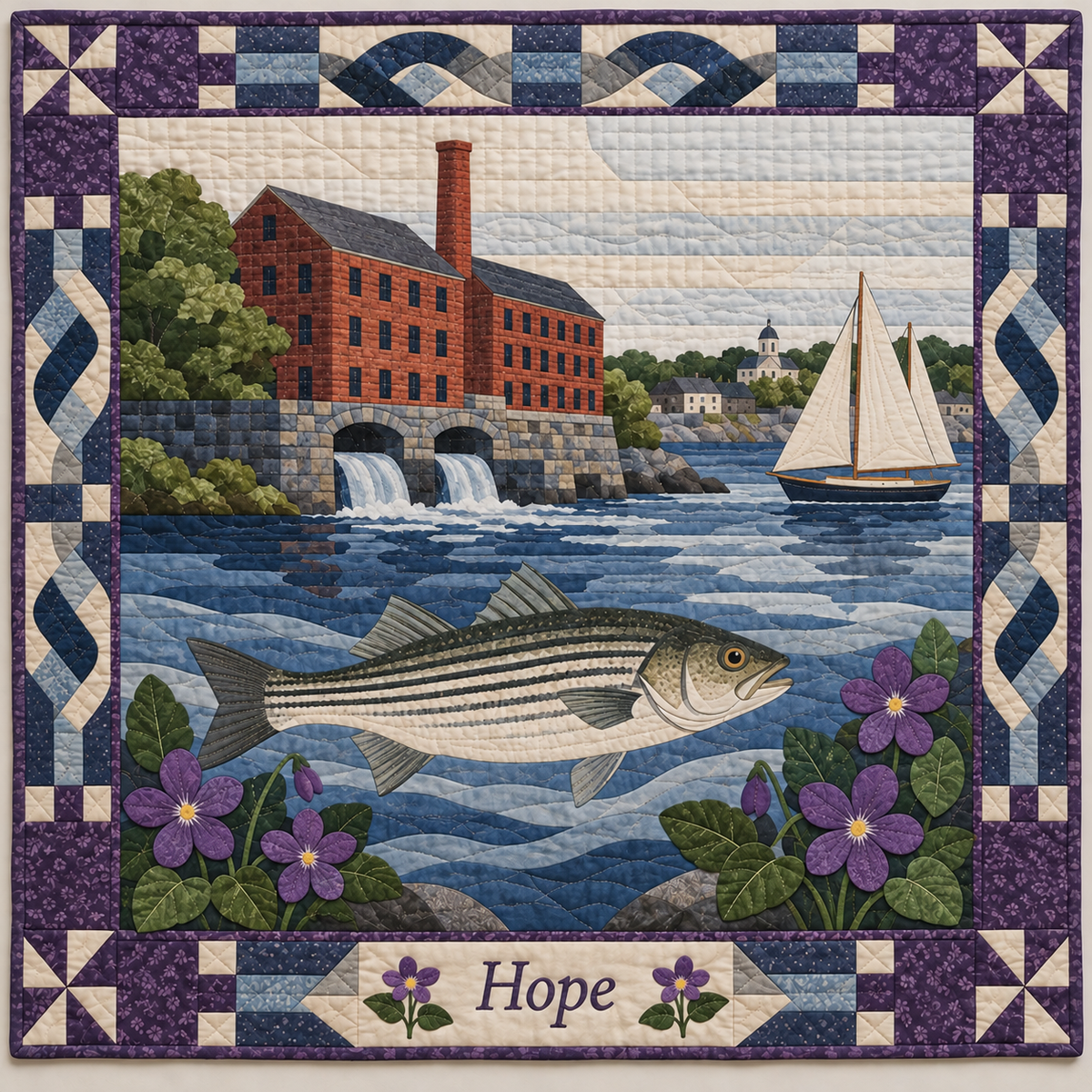 Rhode Island Hope Harbor quilt blanket