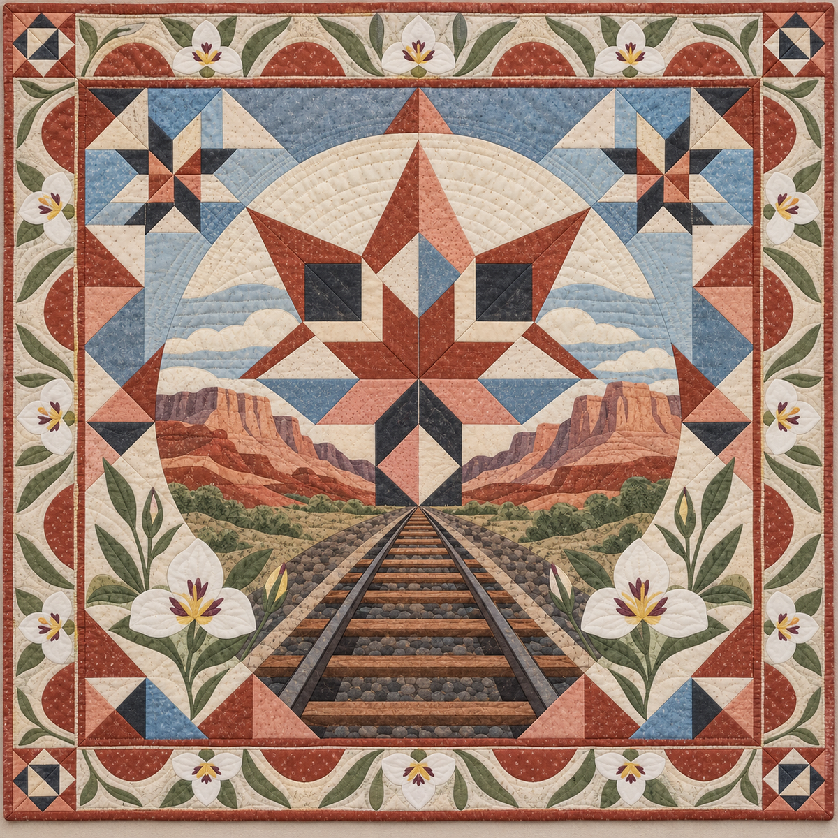 Utah Golden Spike Junction quilt blanket