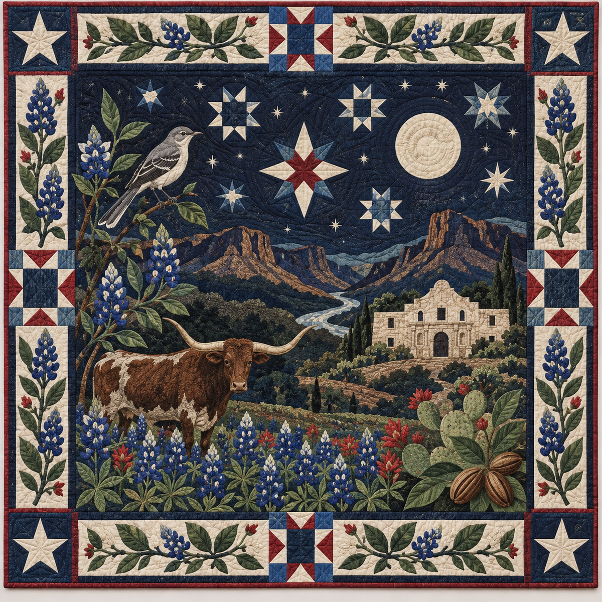 Texas Night Garden TD181026825 Quilt Blanket