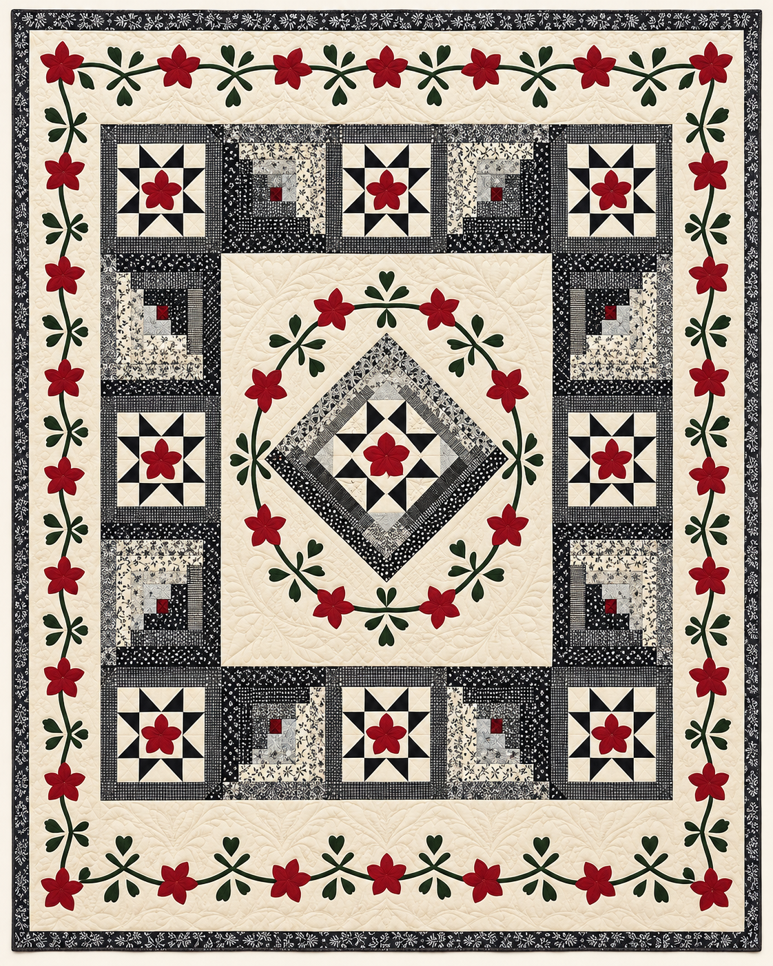 Traditional Star And Vine TD101026519 Quilt Blanket