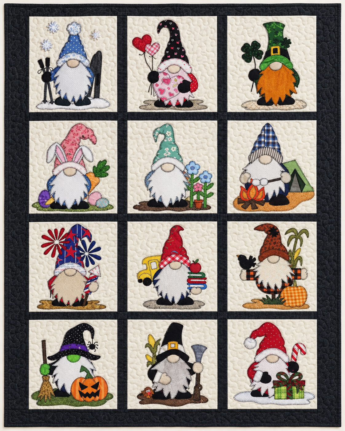 Twelve Seasonal Gnomes TD101026524 Quilt Blanket