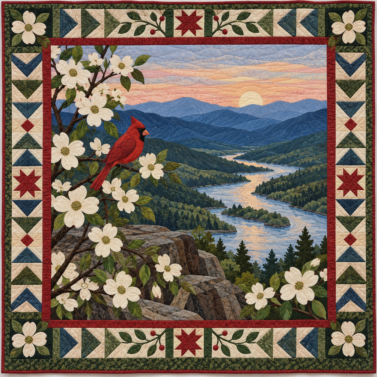 Virginia Shenandoah Dogwood Dawn TD1410261133 Quilt Blanket