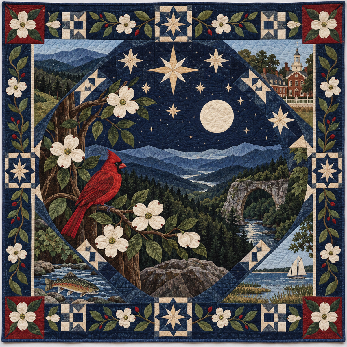 Virginia Night Garden TD181026845 Quilt Blanket
