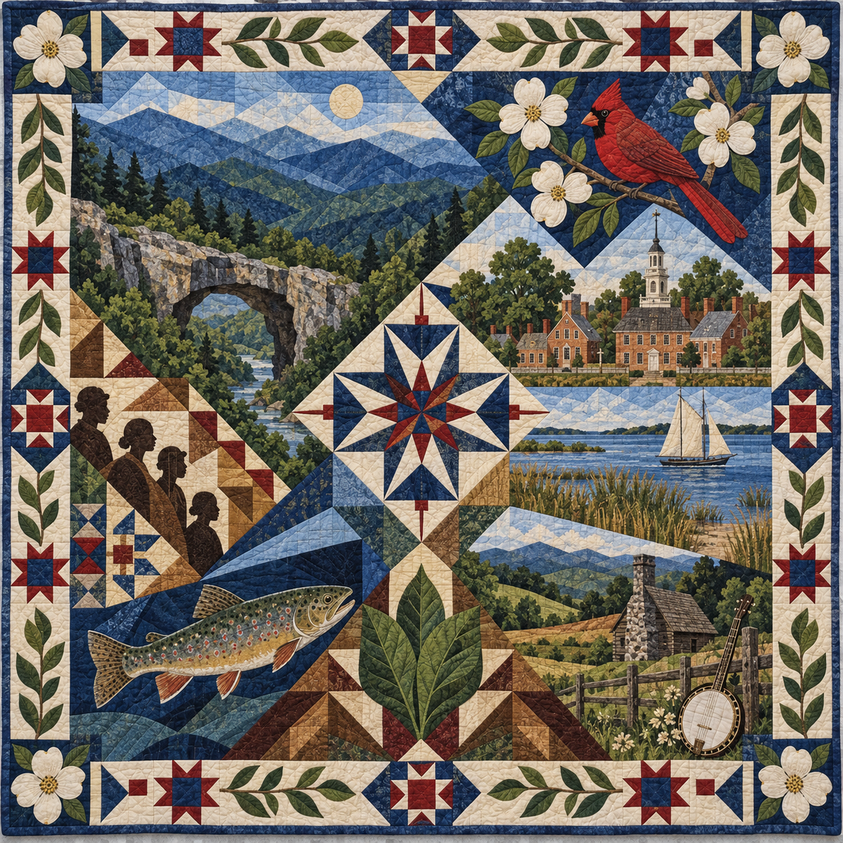 Virginia Mosaic Horizons TD181026849 Quilt Blanket