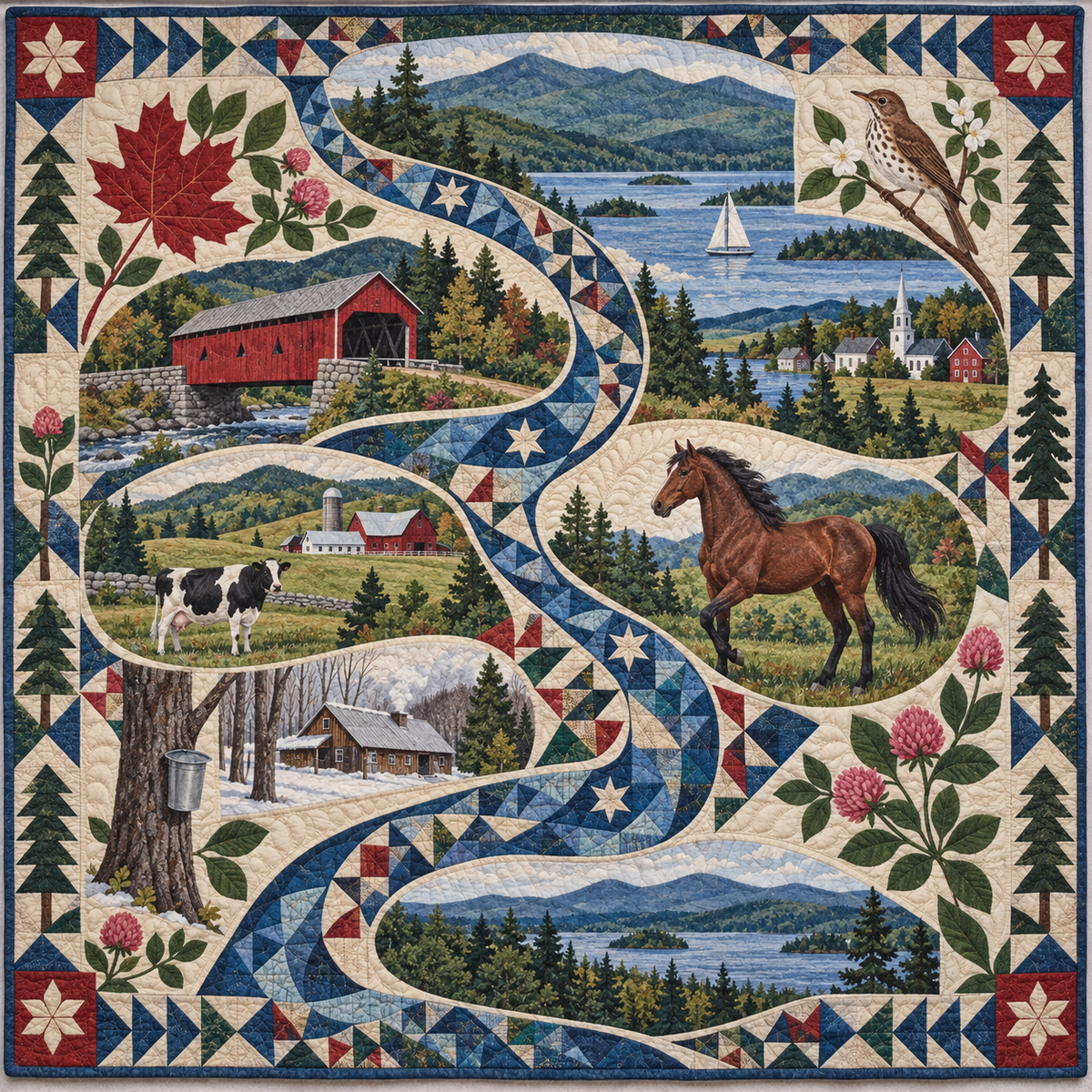 Vermont River Of Stories TD181026854 Quilt Blanket