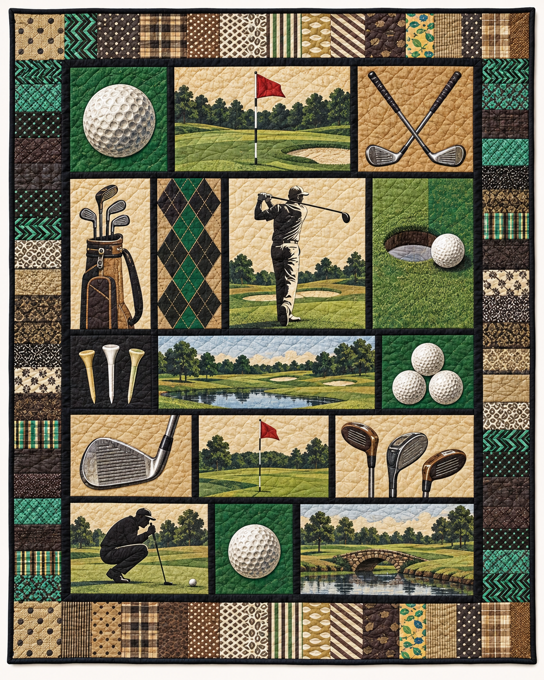 Vintage Golf Album TD101026531 Quilt Blanket