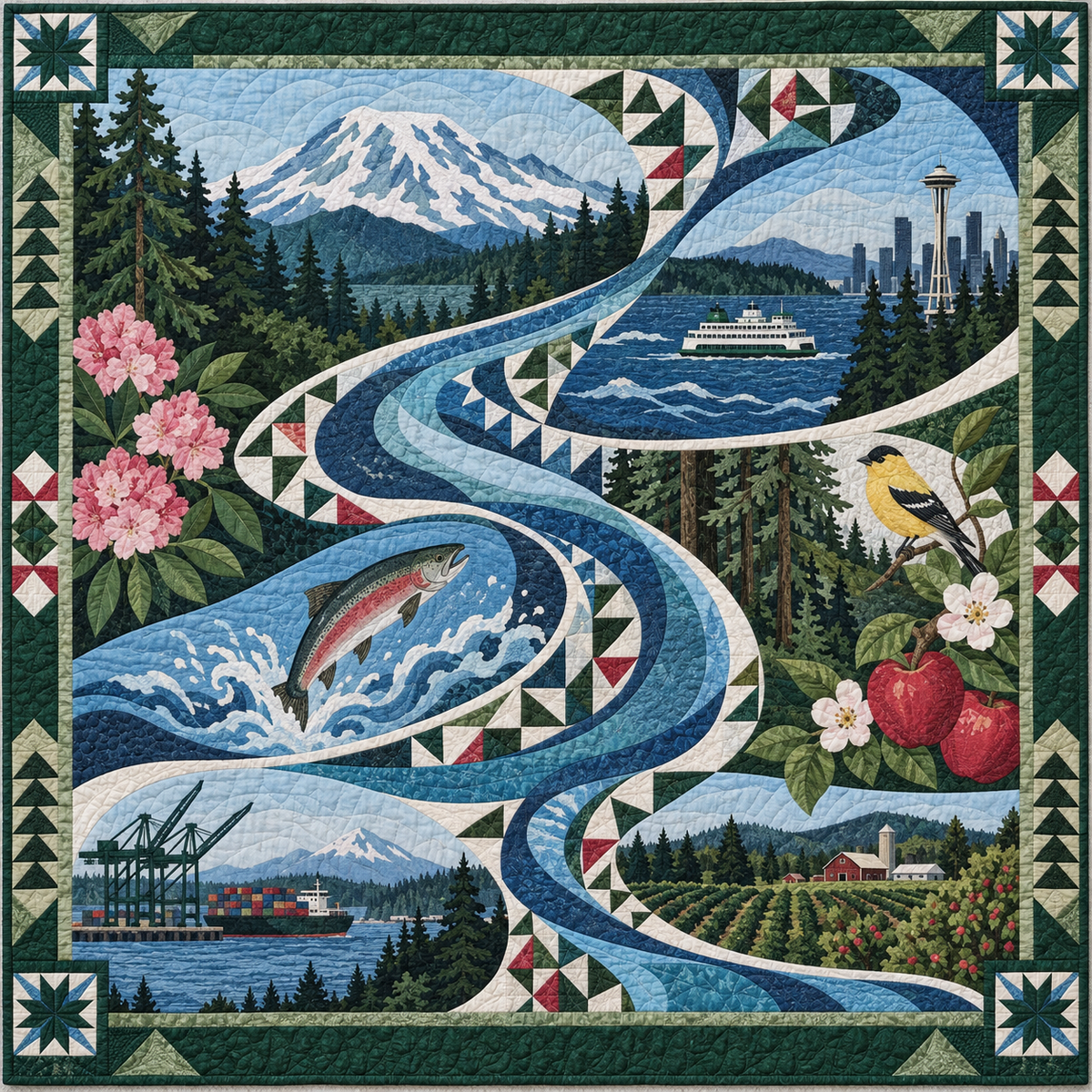 Washington River Of Stories TD181026864 Quilt Blanket