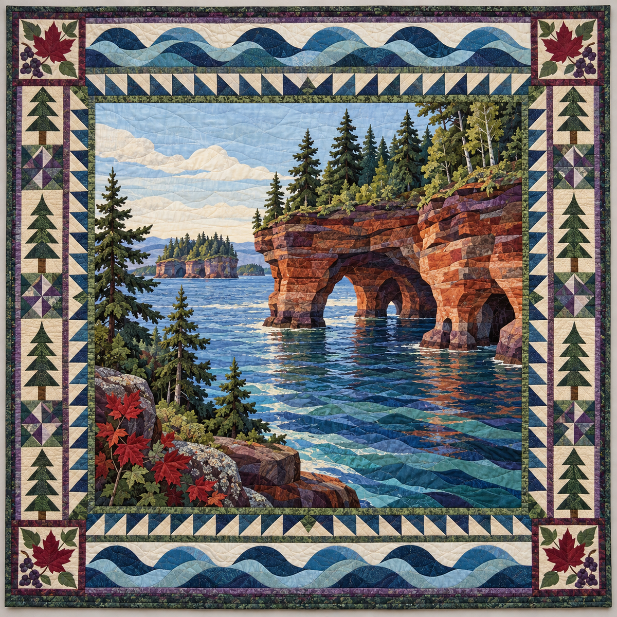Wisconsin Apostle Islands Waterlight TD1410261142 Quilt Blanket