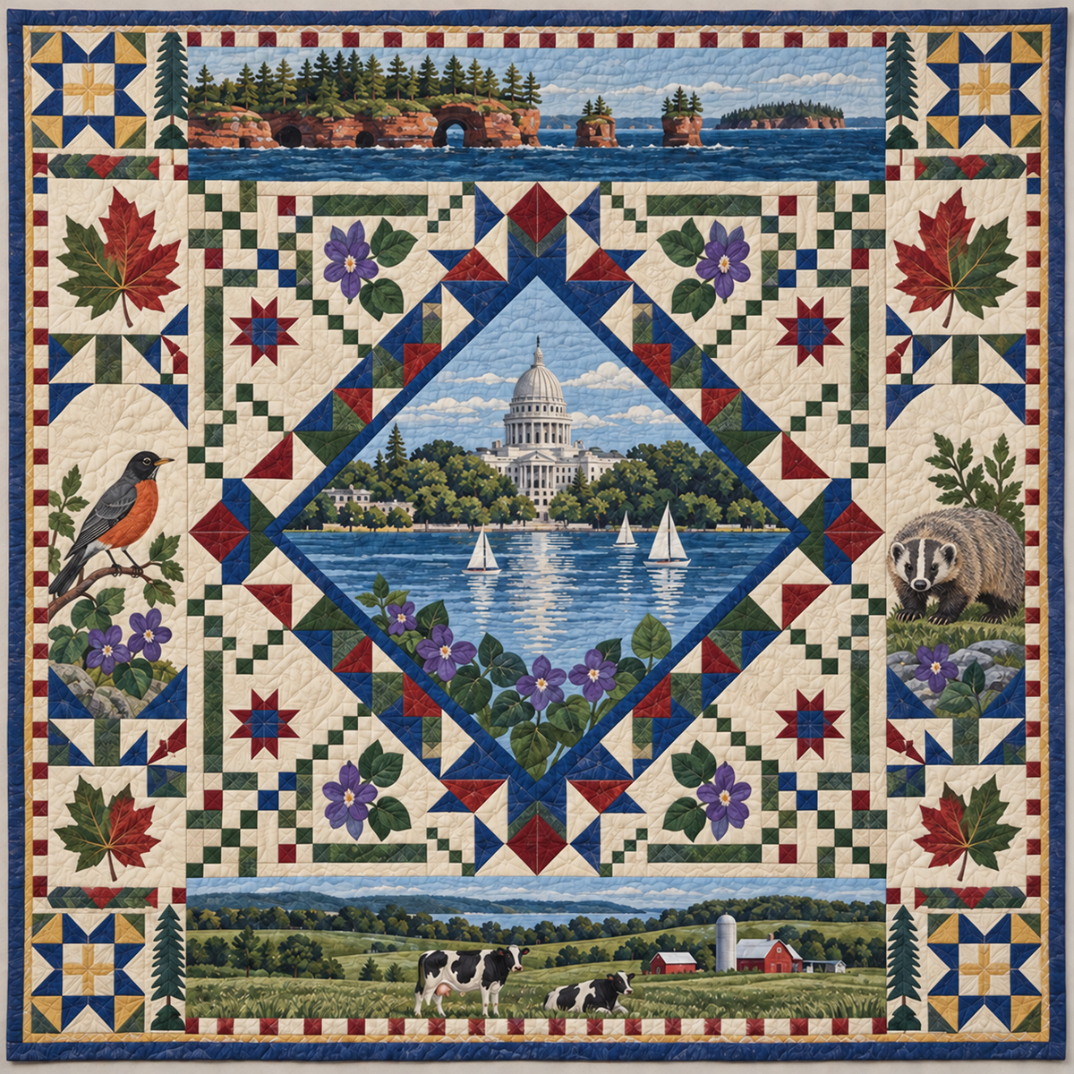 Wisconsin Celebration In Cloth TD181026880 Quilt Blanket