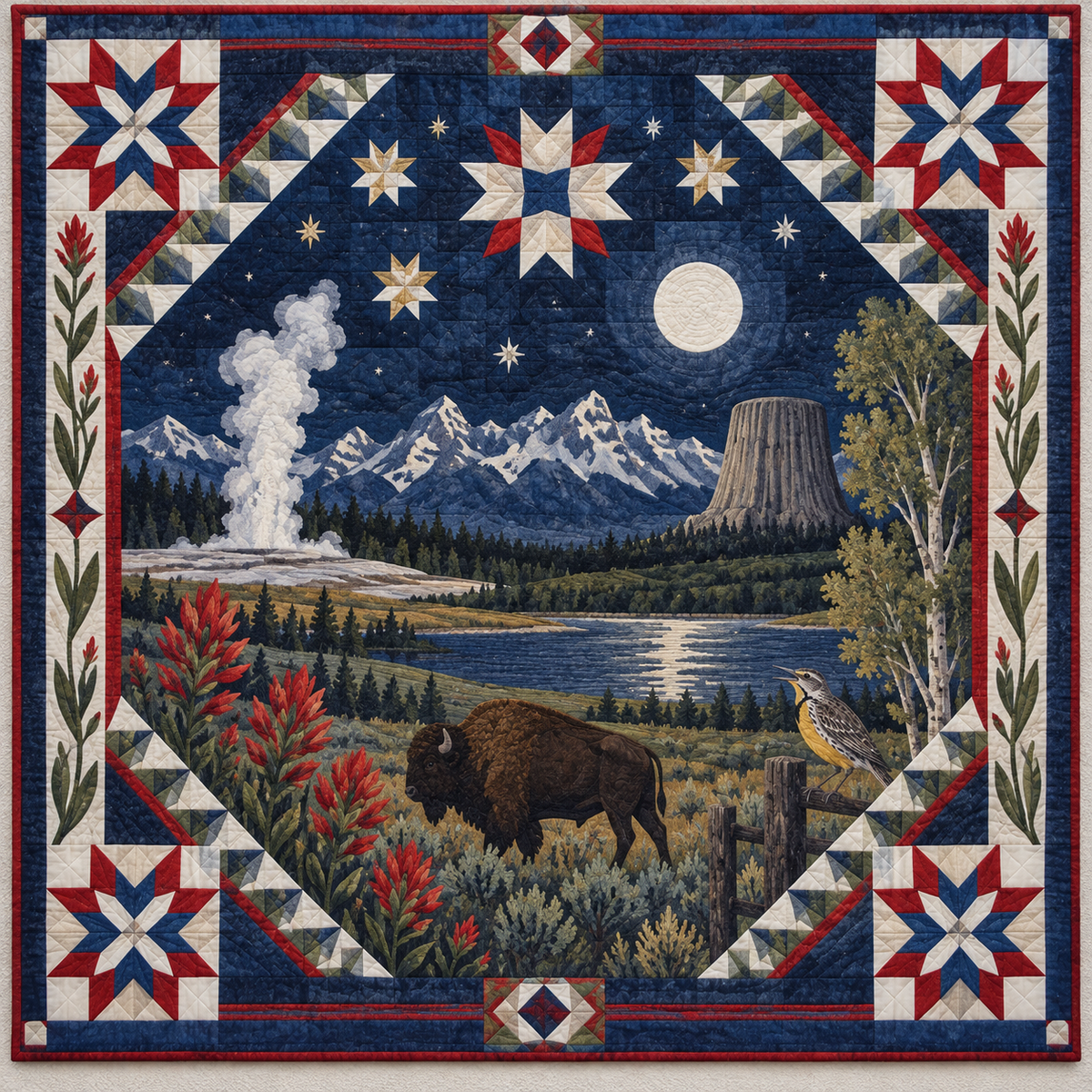 Wyoming Night Garden TD181026895 Quilt Blanket